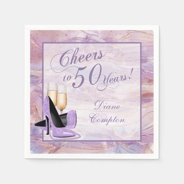 Feiert 50 Jahre Lavender Gold Serviette (Vorderseite)