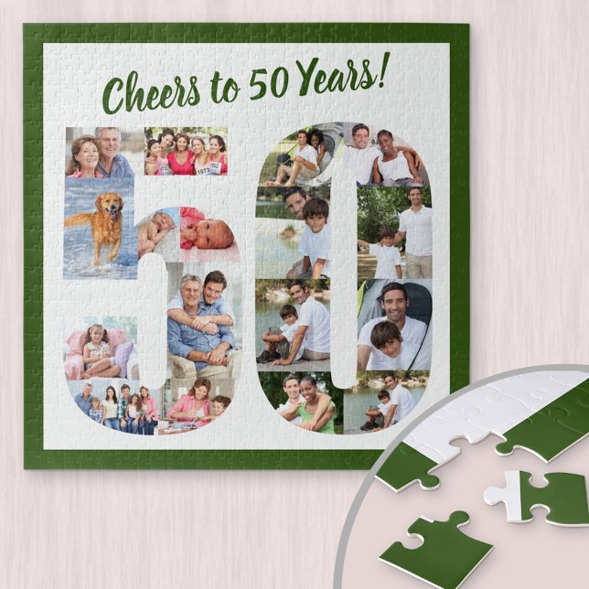 Feiert 50 Jahre Zahl 50 Foto Collage Square Puzzle (Von Creator hochgeladen)