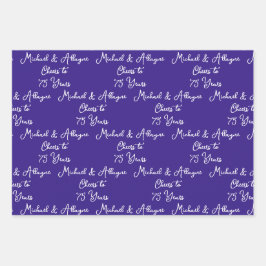 Feiert 75 Jahre Pink Magenta 75 Jahre Geschenkpapier Set