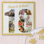 Feiert bis 18 Jahre Nummer 18 FotoCollage Square Puzzle<br><div class="desc">Sprich mit einem maßgeschneiderten Foto-Puzzle für ein einzigartiges 18. Geburtstagsgeschenk. Die Fotovorlage ist für Sie Set, um Ihre Fotos hinzuzufügen, die in Form einer Zahl 18 angezeigt werden. Die Foto-Collage hat eine Vielzahl von Landschafts-, Quadrat- und Portrait-Fotos, die Ihnen viel Flexibilität bei der Platzierung Ihrer Lieblingsfotos geben. Foto-Rätsel machen Spaß...</div>