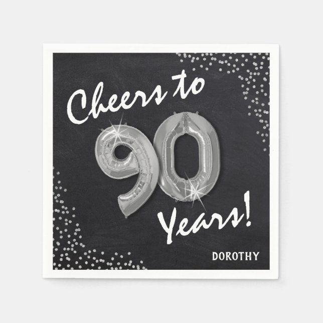 Feiert die 90 Jahre! 90. Geburtstag Serviette (Vorderseite)