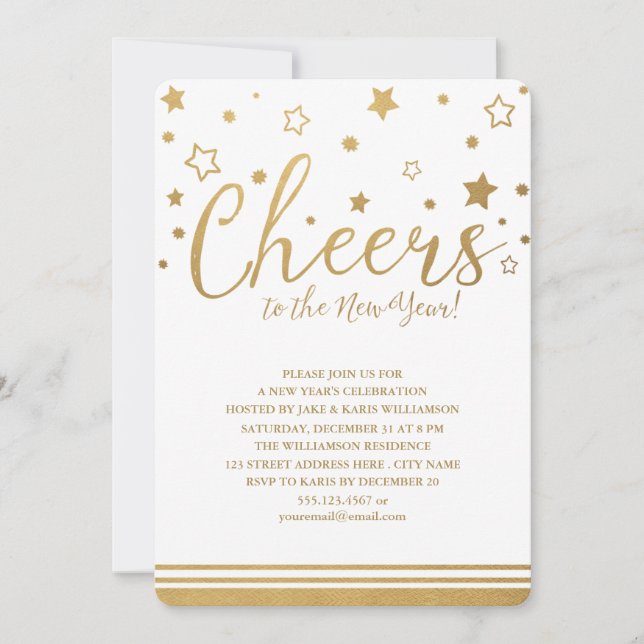 Feiert Silvesterabend-Party Einladung (Vorderseite)