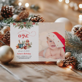Feiertag 1. Geburtstag Foto Einladung