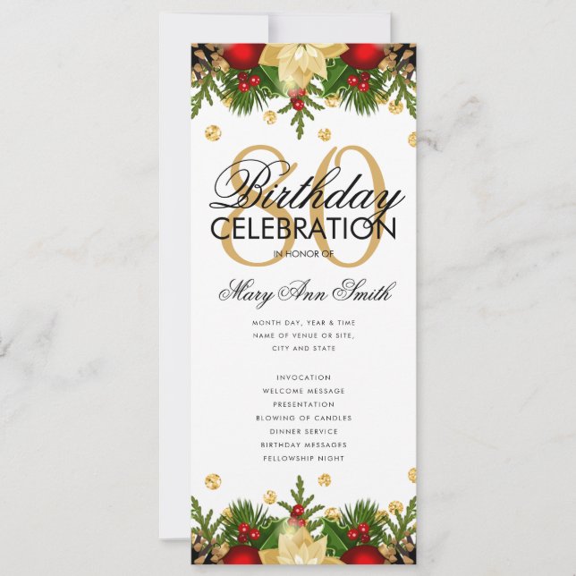 Feiertag 80. Geburtstag Party Programm Gold mit Me (Vorderseite)