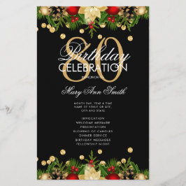 Feiertag 80. Geburtstag Party Programm Gold mit Me Flyer