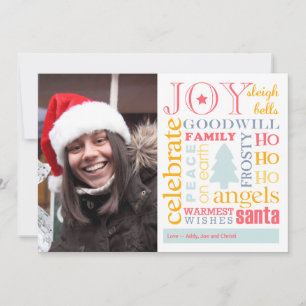 Feiertag am bunten Weihnachtsgrüßen Foto Feiertagskarte