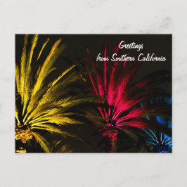 Feiertag beleuchtet Palme-Postkarte Feiertagspostkarte