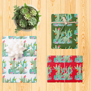 Feiertag Cactus Cacti Wüste Weihnachten Geschenkpapier Set