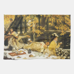 Feiertag, das Picknick von James Tissot, viktorian Geschirrtuch