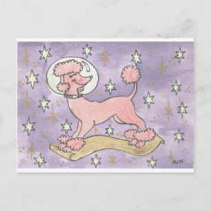 Feiertag der kosmisch rosa Poodle Feiertagspostkarte