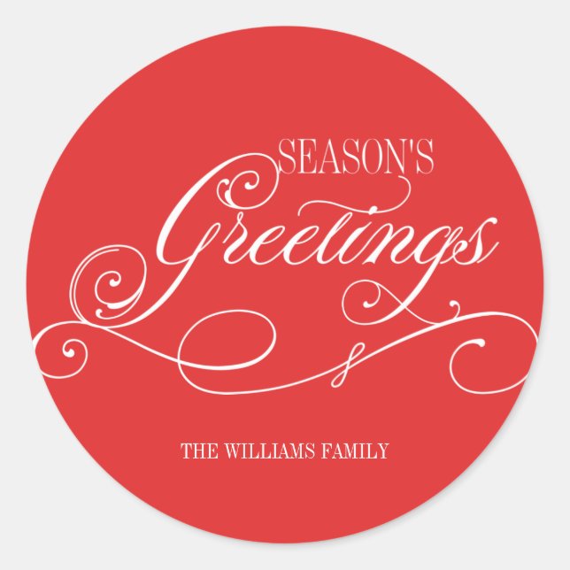Feiertag der Weihnachtszeit Runder Aufkleber (Vorderseite)