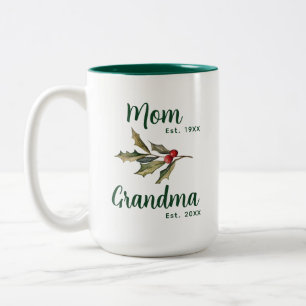 Feiertag Geburtserklärung Oma Weihnachten Zweifarbige Tasse