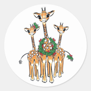 Feiertag Giraffen Runder Aufkleber