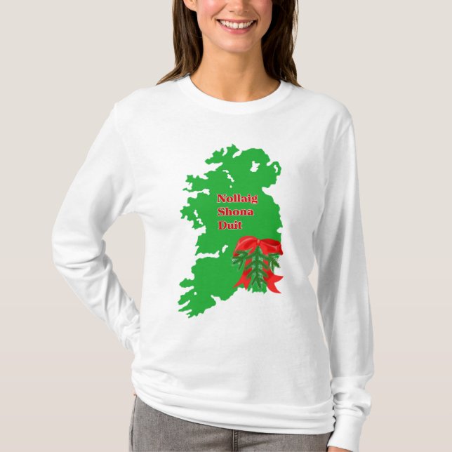 Feiertag "Nollaig Shona Duit " T-Shirt (Vorderseite)