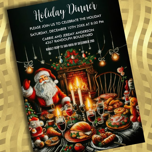 Feiertag Pastell Zeichnend Santa Einladung (Von Creator hochgeladen)