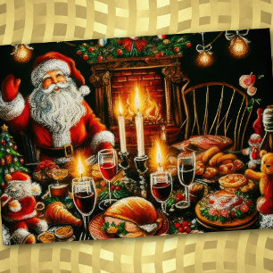 Feiertag Pastell Zeichnend Santa Einladung