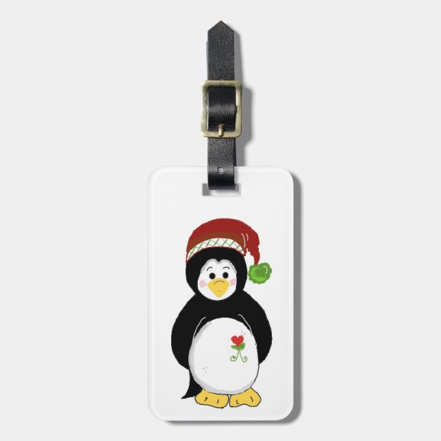Feiertag Pinguin Gepäckanhänger (Vorderseite vertikal)