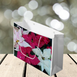 Feiertag Poinsettias Floral Große Geschenktüte