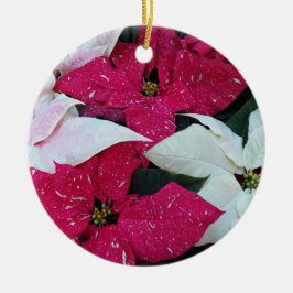 Feiertag Poinsettias Floral Keramik Ornament