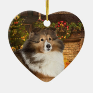 Feiertag Sheltie Keramik Ornament
