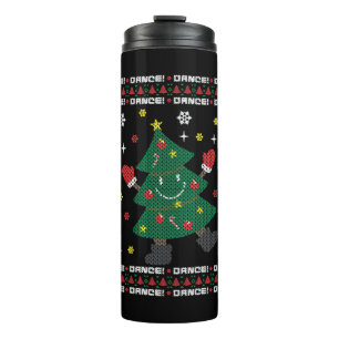 Feiertag Ugly Weihnachts Sweater DANCING XMAS TREE Thermosbecher