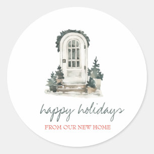 Feiertag wir haben die Tür verschoben Runder Aufkleber