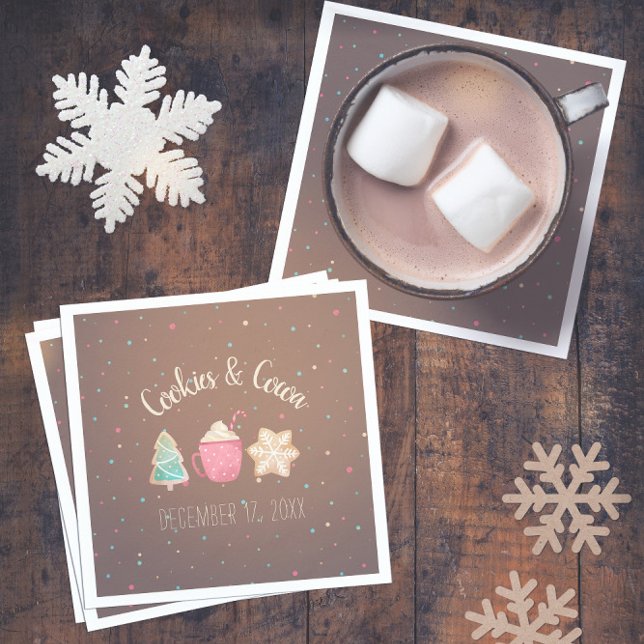 Feiertage Cookie Swap Party Weihnachtskekse+Kakao Serviette (Holiday Cookie Swap Party Christmas Cookies+Cocoa Napkins
)