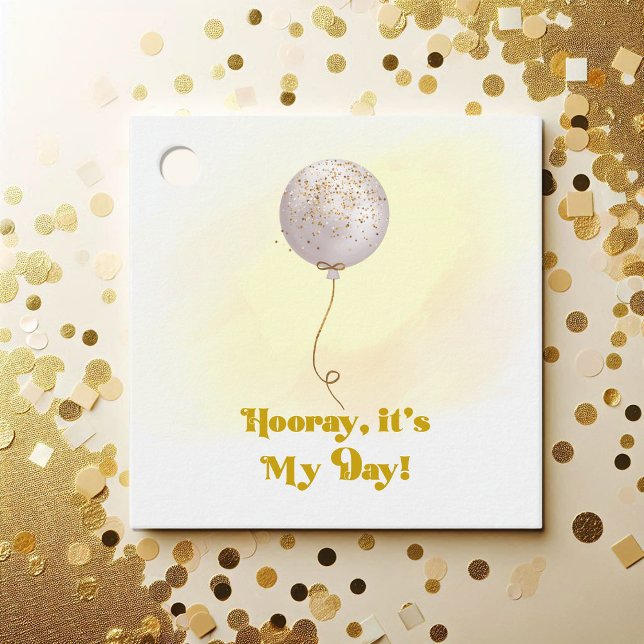 Feiertage Geburtstagsparty Geschenkanhänger (Hooray It’s My Day Birthday Party Favor Tags)