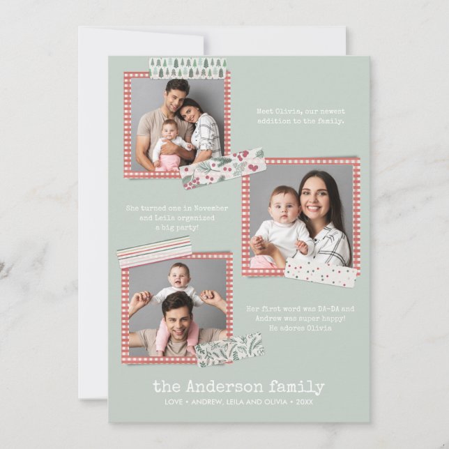 Feiertage | Jahr der Überprüfung 3 Fotos Karte (Vorderseite)