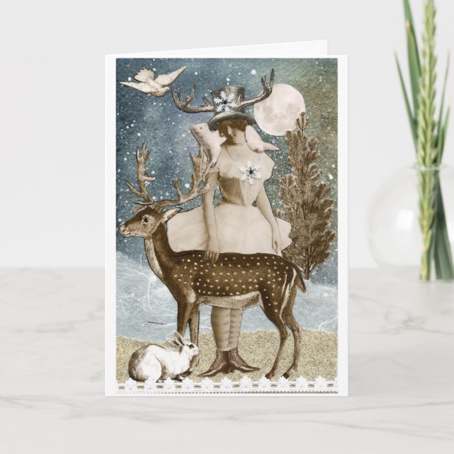 Feiertage mit Freunden Feierliche Grüße Feiertagskarte (Vorderseite)