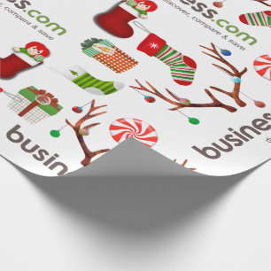Feiertage mit Ihrem Firmenlogo Geschenkpapier