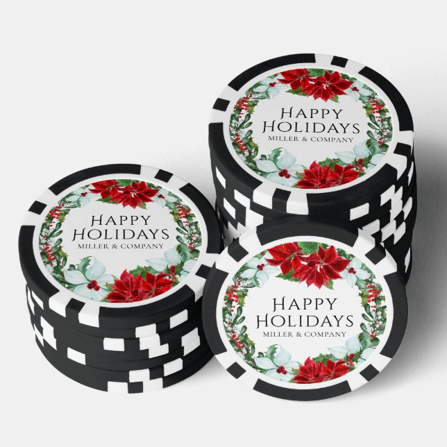 Feiertage Moderne Weihnachten im Unternehmen Pokerchips (Stapel)