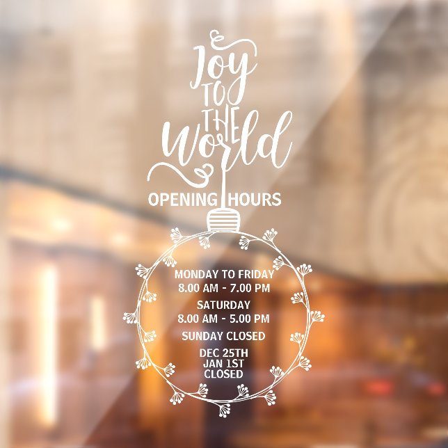 Feiertage Öffnungszeiten Zeichen, Weihnachten Fensteraufkleber (Blatt 2)