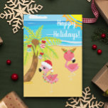 Feiertage Tropical Beach Flamingo Weihnachten Postkarte<br><div class="desc">Dieses Design wurde durch digitale Kunst erstellt, es kann personalisiert werden, indem Sie auf die Schaltfläche Anpassen klicken und das Foto, die Farbe ändern, einen Namen, Initialen oder Ihre Lieblingswörter hinzufügen. Kontaktieren Sie mich unter colorflowcreations@gmail.com , wenn Sie dieses Design für ein anderes Produkt haben möchten. Kaufen Sie meine originale...</div>