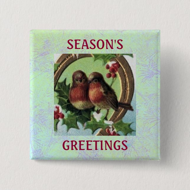 Feiertaglovebirds-Knopf Button (Vorderseite)