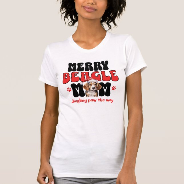 Feiertags-Beagle-Hundemutter T-Shirt (Vorderseite)