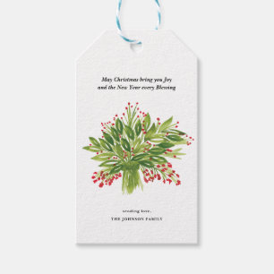 Feiertags-Blumenstrauß Geschenkanhänger