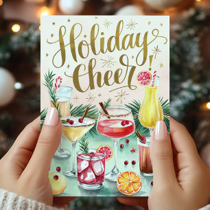 Feiertags-Cheercocktail-Weihnachtskarte Feiertagskarte