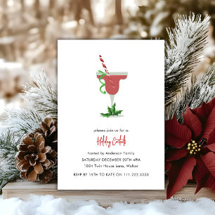 Feiertags-Cocktails Festliche Weihnachtsfeier Rot  Einladung