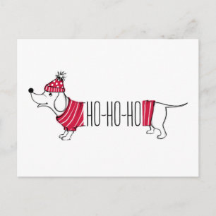 Feiertags-Dachshund Ho-Ho-Ho Postkarte