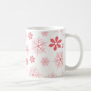 Feiertags-Einfach-Rot-Schneeflocken-Muster Stylisc Tasse