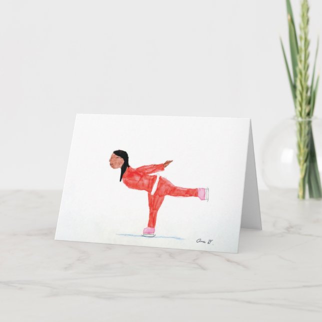 Feiertags-Eis-Skater Karte (Vorderseite)