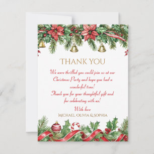 Feiertags Elegant Sanft Weihnachtsfeier Dankeskarte