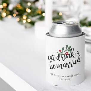 Feiertags Essen Trinken und Heiraten Weihnachtsbee Dosenkühler