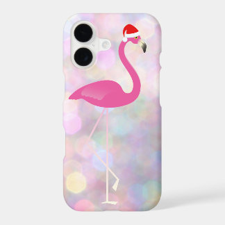 Feiertags-Flamingo iPhone 7 auf bunten Lichtern