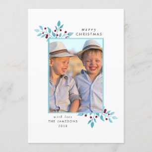 Feiertags-Foto-Karte *Bright Blau Christmas* Einladung