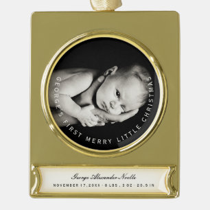Feiertags-Foto-Verzierung des Babys erste Banner-Ornament Gold