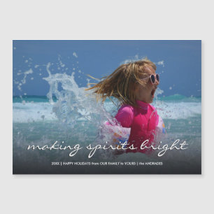 Feiertags-Foto-Weihnachtskinder, die Geist hell Magnetkarte