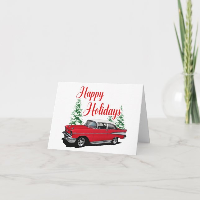 Feiertags-frisiertes Auto 1957 Karte (Vorderseite)