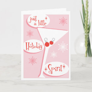 Feiertags-Geist-Rosa-Martini-Weihnachtskarte Feiertagskarte